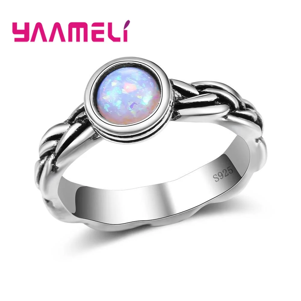 Kiire Shipping Naiste Pulm Rõngad Mood Stiil Opaal Ring 100% 925 Sterling Silver Needle Romantiline Engagement Rõngad