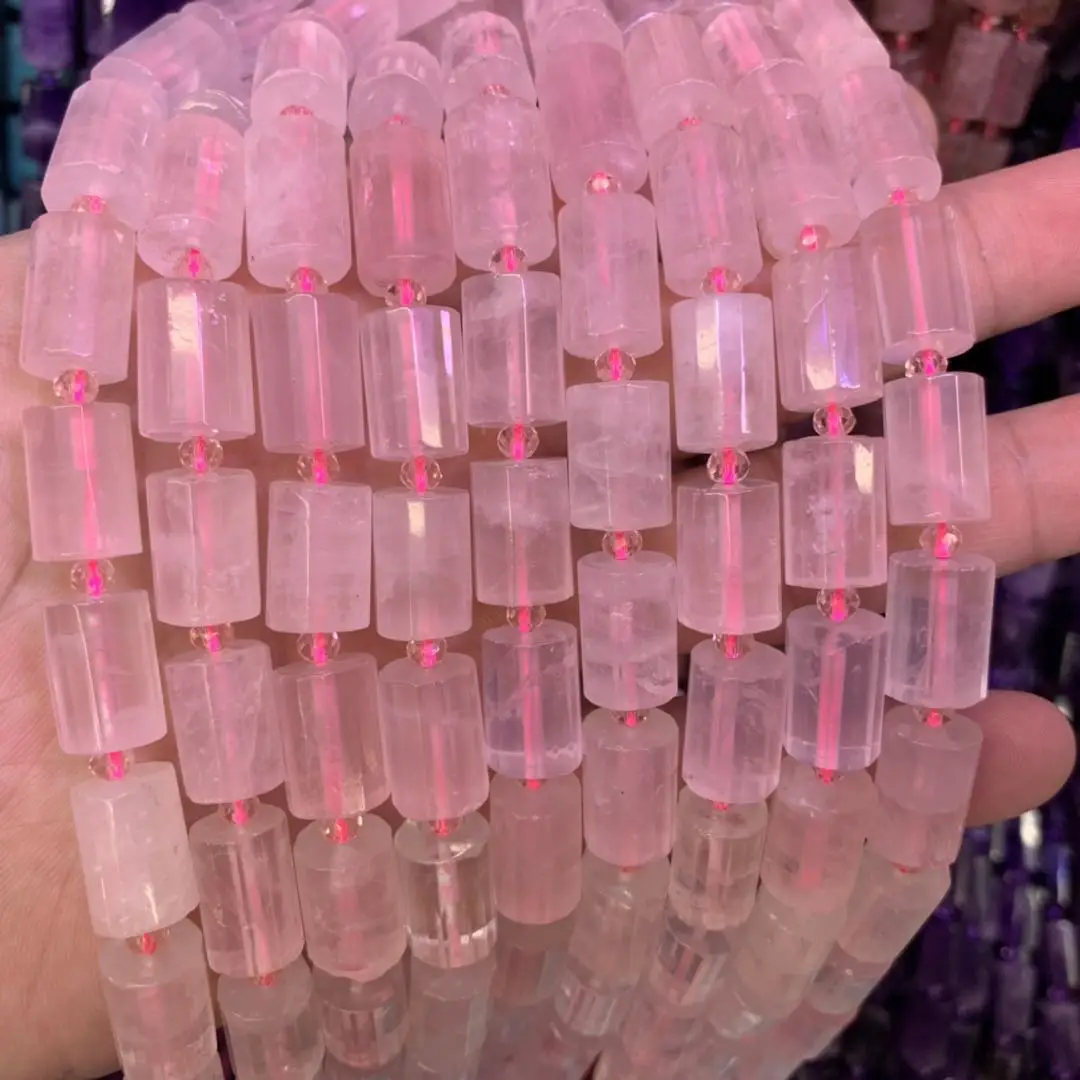 kolonni ees rose quartz beads natural gemstone beads DIY lahti helmed ehete tegemise strand 15