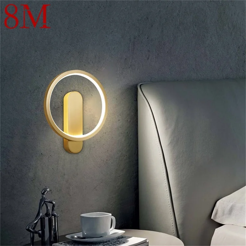 8M Messing Seina Lamp Põhjamaade Kaasaegse Kuld Sconces Lihtne Disain LED Valgus Siseruumides Kodu Kaunistamiseks