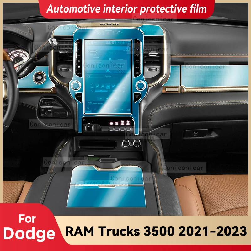 Mõeldud DODGE RAM Veoautod 3500 2021-2023 Käigukasti Paneel Armatuurlaud Navigatsioonisüsteemid Auto Interjöör Kaitsva Kile TPU Anti-Scratch