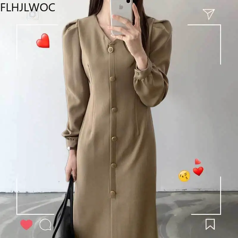Hot Müük Stiilne Korea Naiselik Vestidos Mood Naiste V-Kaeluse Office Lady Ametlik Retro Vintage Tahke Elegantne Kleit Särk