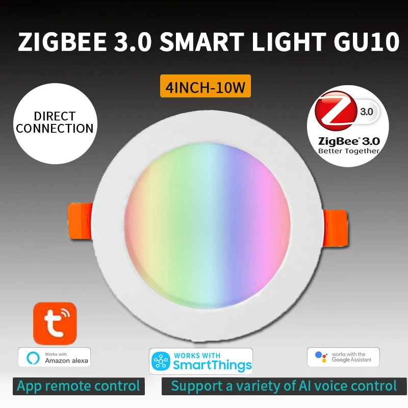 Smart Allvalgusti 4 Tolline RGBCW 10W Led Süvistatav laevalgusti RGB hääljuhtimine Tööd Alexa Kodu Tuya Zigbee 3.0