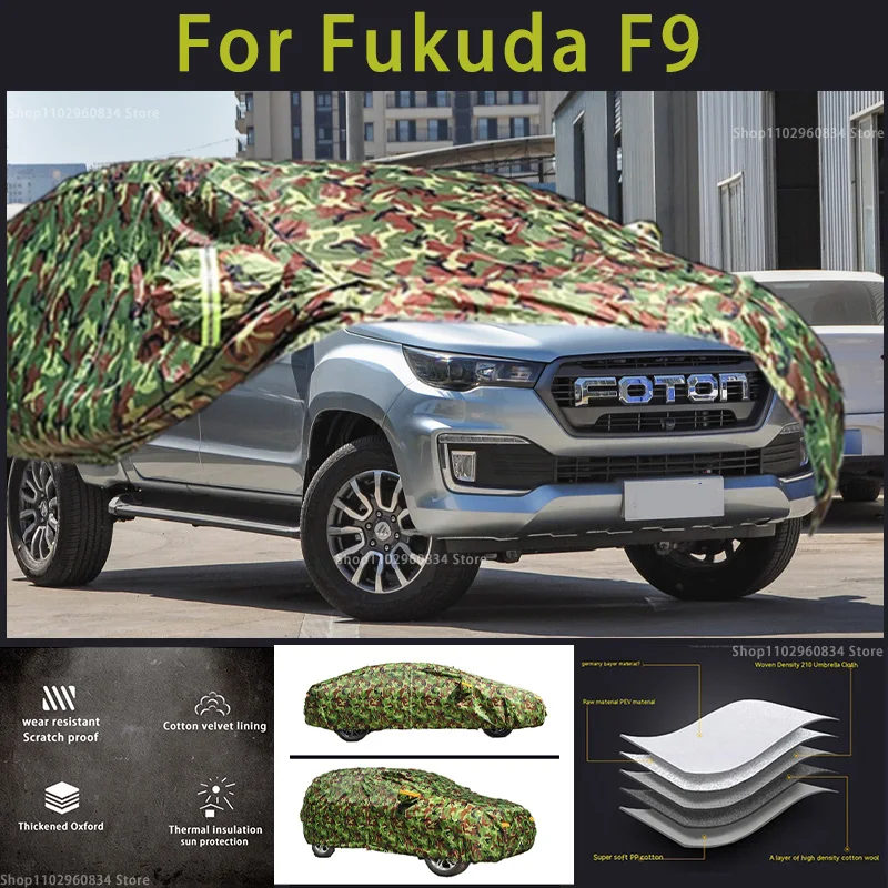 Eest Fukuda F9 Oxford Auto Kaas Väljas Kaitse Lumekatte Päikesevarju Veekindel Tolmukindel Kamuflaaž Auto Covernc