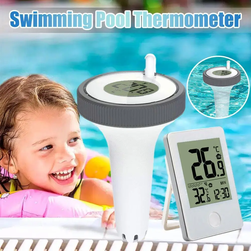 Suvel Bassein Termomeeter Juhtmevaba Digitaalne Ujumiseks Tiigid Ekraan Termomeeter Kala LCD Mõõtmise Spaad Akvaariumis Bassein W2A1
