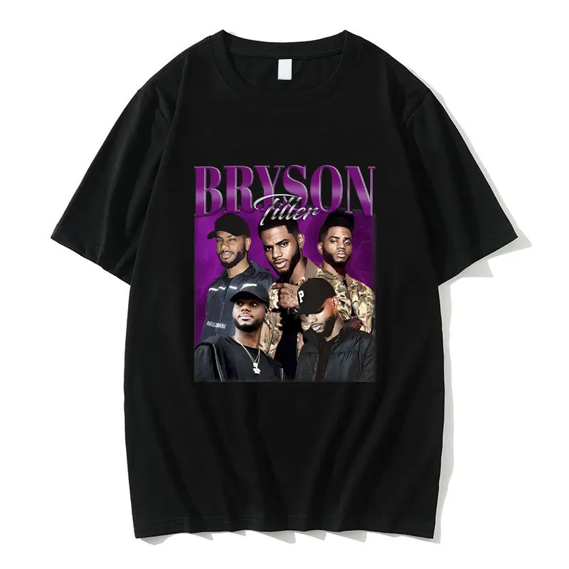 Räppar Bryson Tiller Graafiline Tshirt Mehed Naised Hip-Hop Ülepaisutatud T-särk Meeste Vabaaja Puhtast Puuvillast T-Särgid Mees Fashion Streetwear