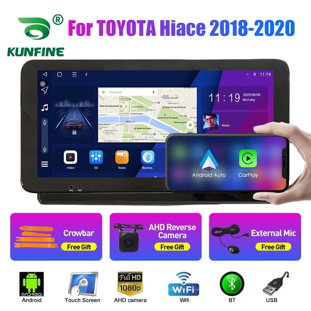 10.33 Tolline autoraadio TOYOTA Hiace 2018-2020 2Din Android Okta Core Car-Stereo-DVD-GPS-Navigation-Mängija QLED Ekraani Carplay