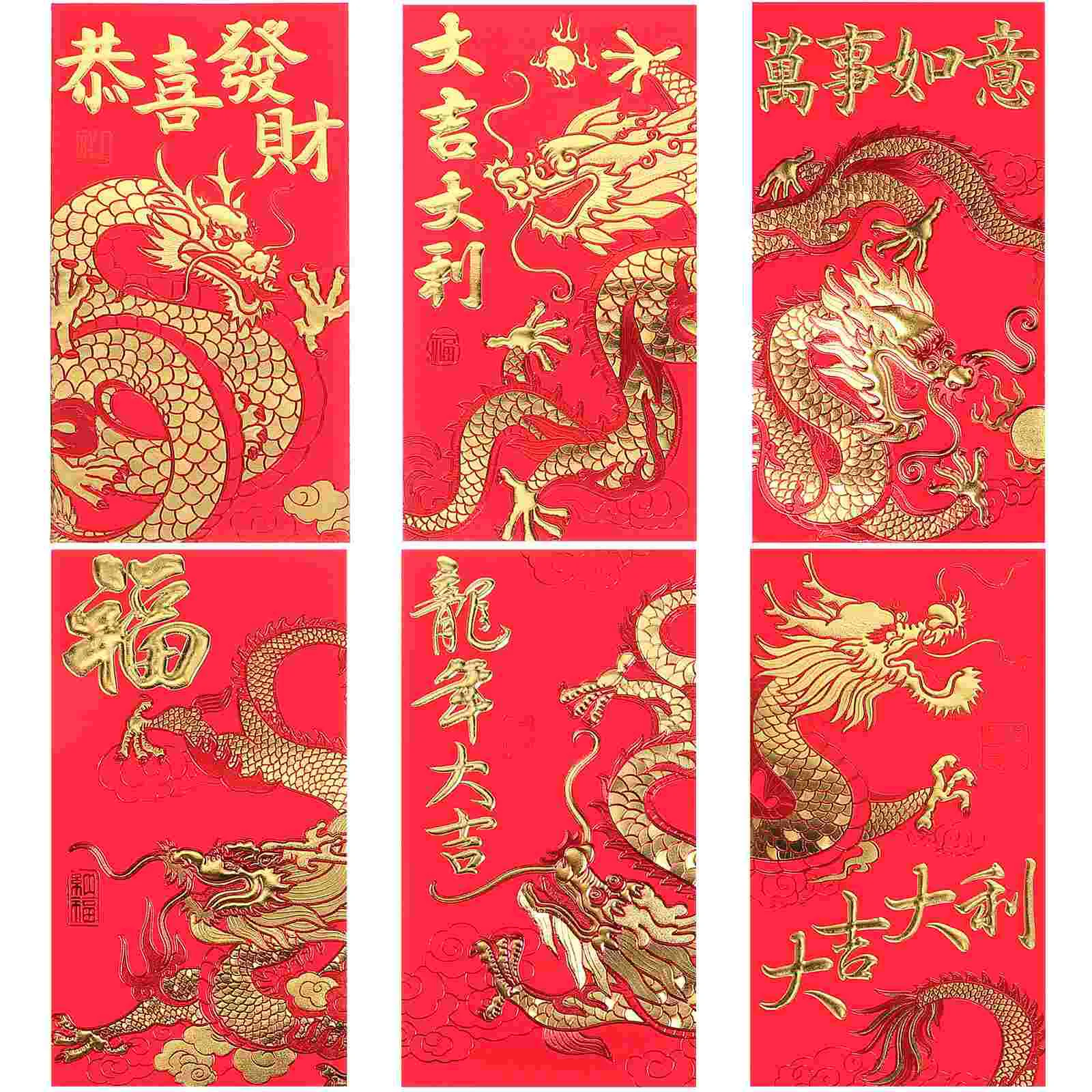 Hiina Draakon Aasta Punased Ümbrikud Uue Aasta Kingitus Red Pocket Ümbrik Spring Festival Õnnelik Raha Tasku Raha Kotid