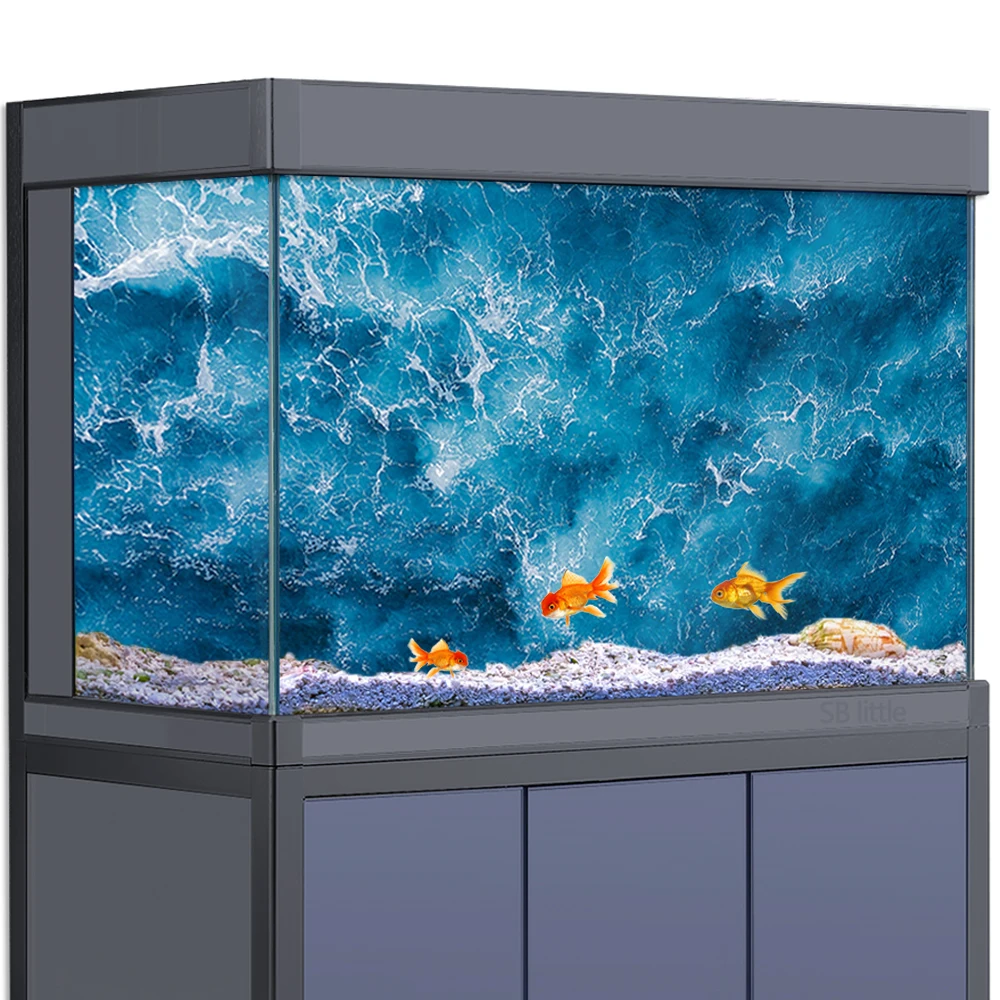 Akvaariumi Tausta Kleebis Teenetemärgi akvaariumid, Laine Ocean Blue HD 3D Plakat 5-55 Gallon Roomaja Elupaik