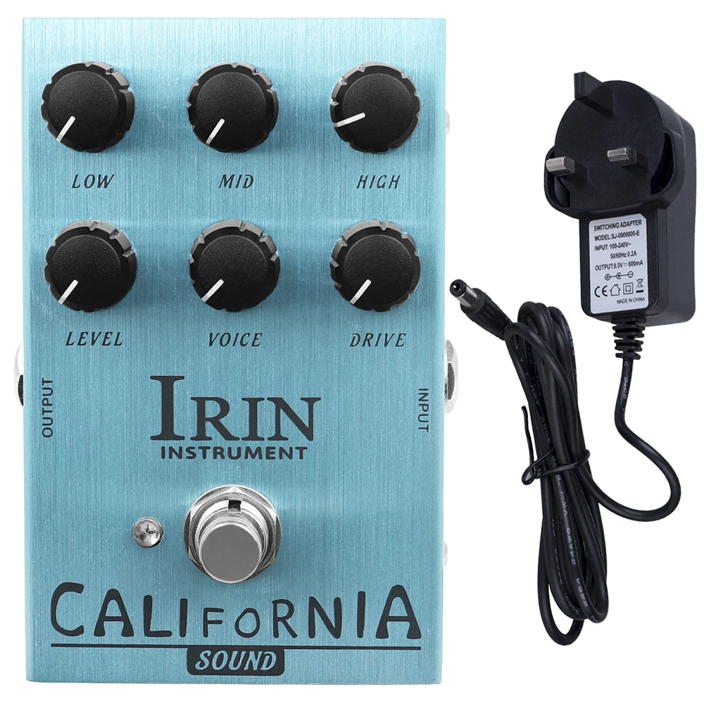 IRIN CALIFORNIA HELI Kitarri Pedaal Mõju Overdrive Võimendi Simulaator Pedaali Electric Guitar Mõju US/UK/AU/EU Pistik