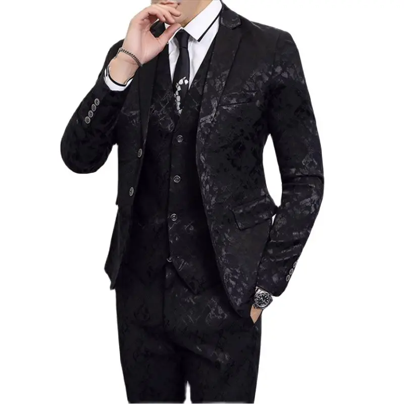 High-end Musta Äri Pulma-Ülikond Meeste Riided Ühe Karavan Slim Fit Kleit Meeste Põlvpüksid, Jakk ja Püksid