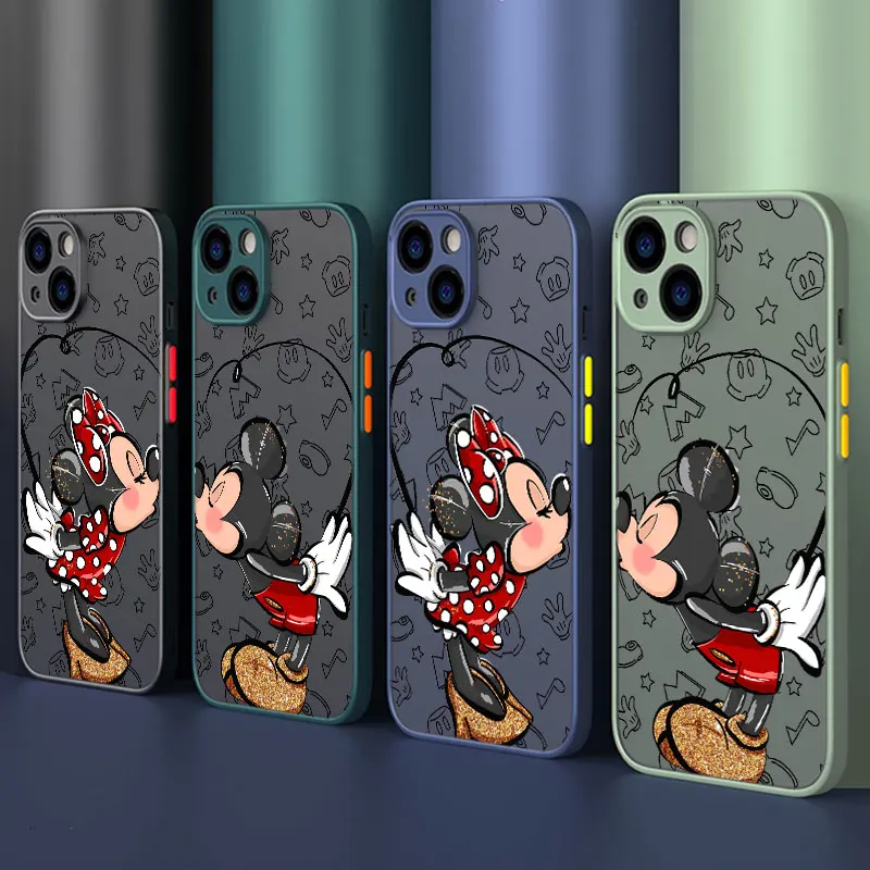 Disney Miki-Minni Armas Telefon Case for iPhone 6 6S 12 Mini 14 SE 13 XR 15 11 XS MAX 8 7 13 15 Mini Pro 8 Silikoonist, Pehme Kaas