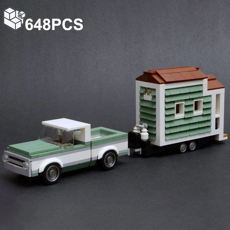KES 648PCS 1970 C10 Pick-up Truck Koos Maja Haagise ehitusplokid Auto Sõiduki Mudel Tellised Mõistatusi, Mänguasjad, Kingitused Lastele Poisid