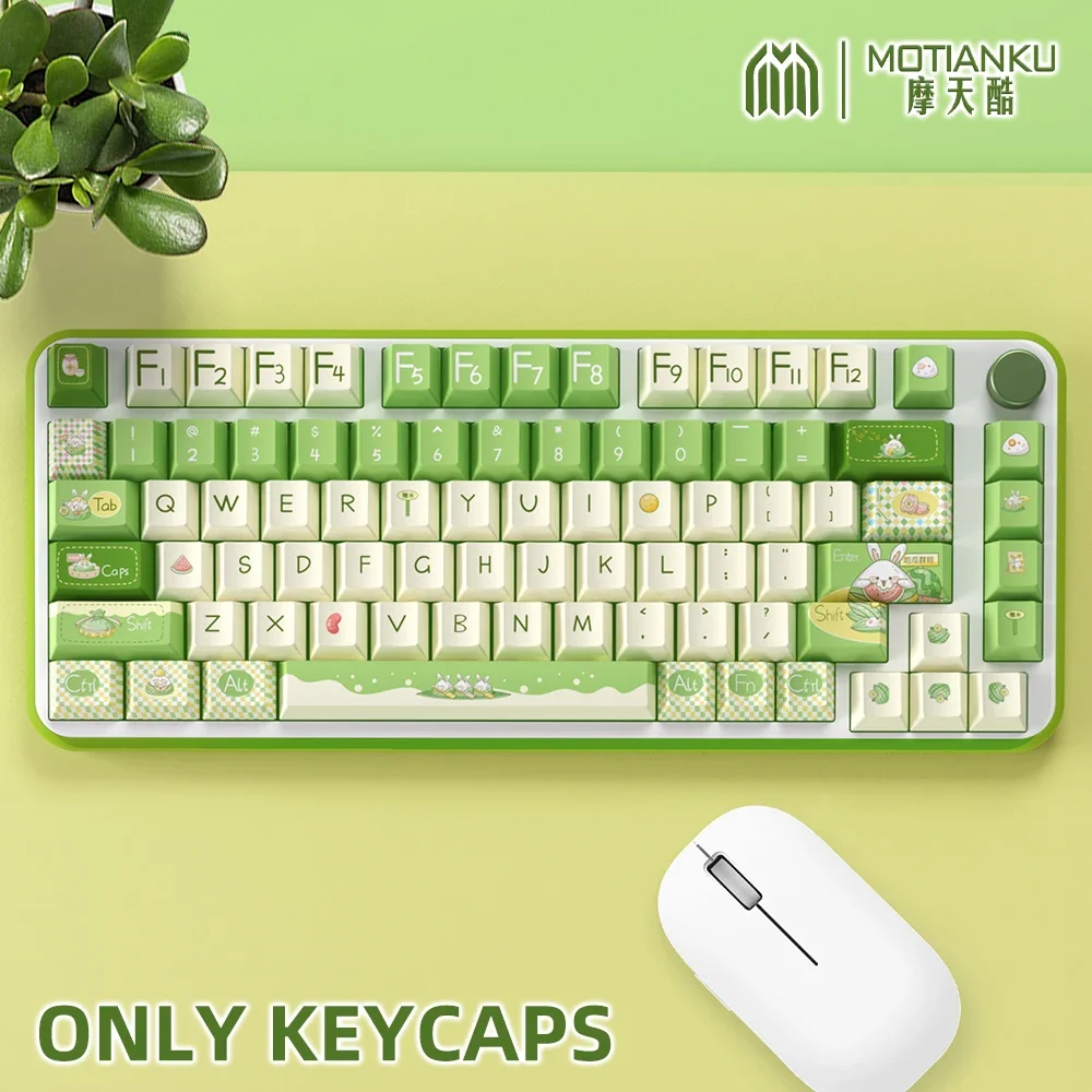 Maitsvat toitu Roheline Keycaps Kirss Profiili Personaliseeritud Keycap Mehaanilise Klaviatuuri 7U ja ISO võtmed