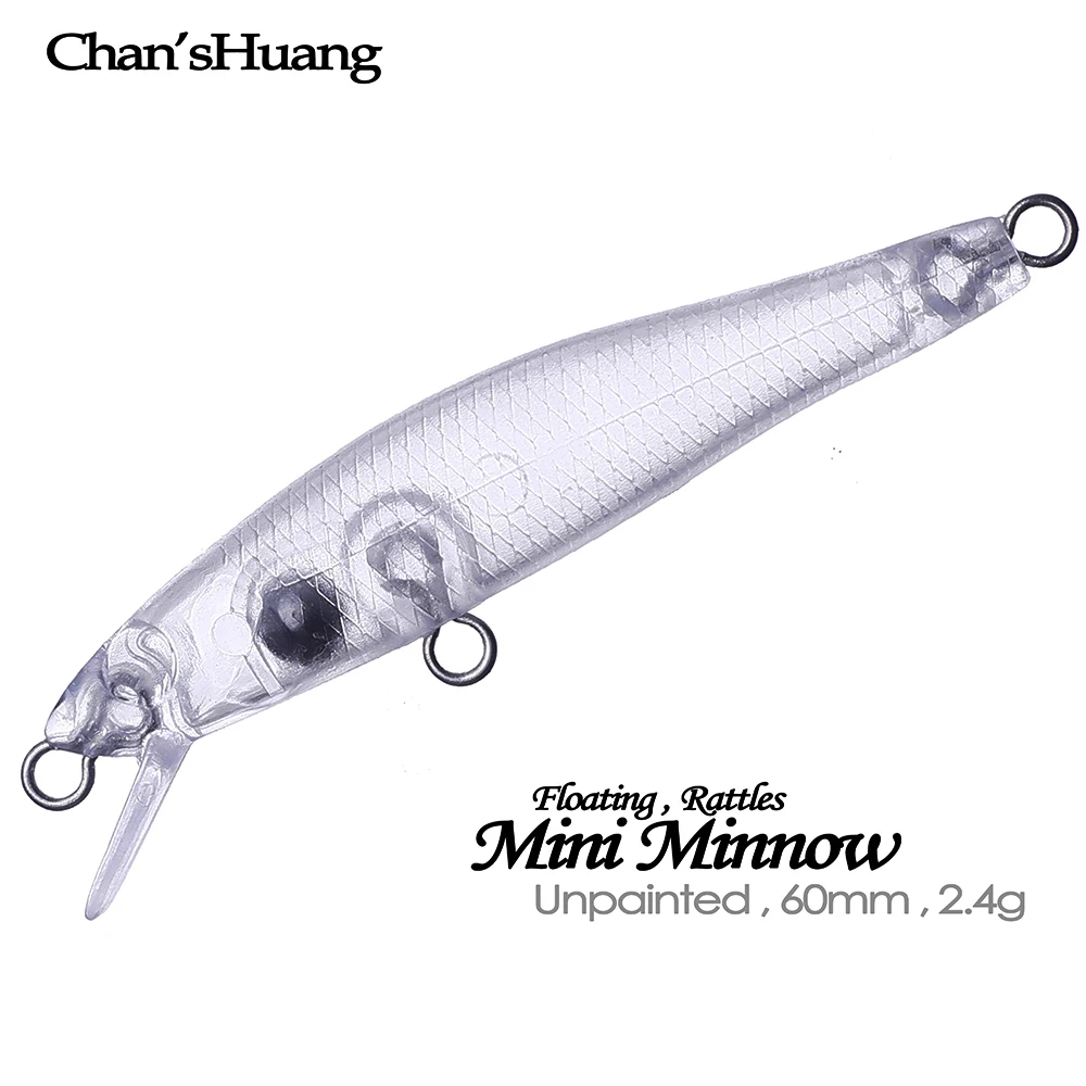 Chan'sHuang 20PCS Värvimata Toorikud Sööt 60mm 2.4 g Ujuv Kõristid Mini Lepamaim DIY Käsitöö Kunstlik Kalapüügi Peibutis Lahendada