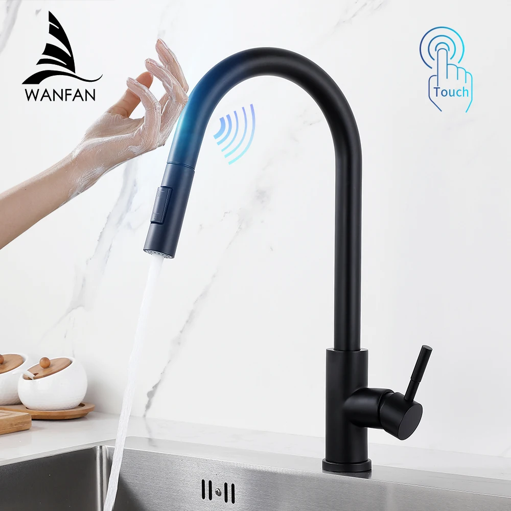 Must Smart Touch Köögisegisti Kraana Sensor Köögis Veekraan, Kraanikauss Segisti Pöörata Touch Kraan Andur Vee Segisti 1015