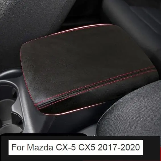Näiteks Mazda CX-5 CX5 2017 2018 2019 2020 Microfibre Nahk auto Keskuse Taga konsooli käsipuu kasti Katta auto interjöör
