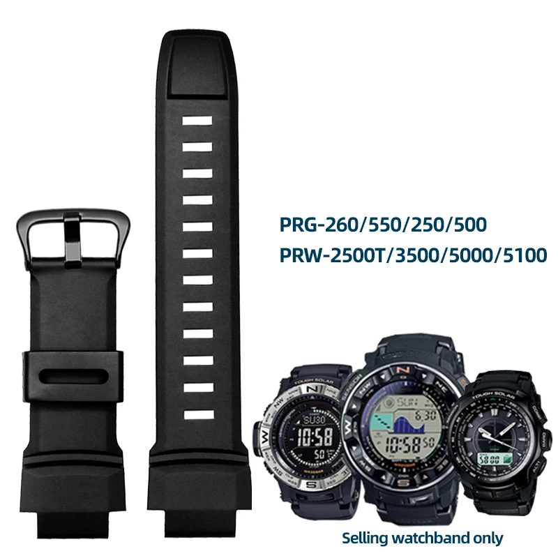 Silikoon Kella Rihma Casio G-shock Watchband Protrek PRG-500 510 550 280 250 PRG-260 270 500 PRW-3500 2500 5100 Bänd 18mm