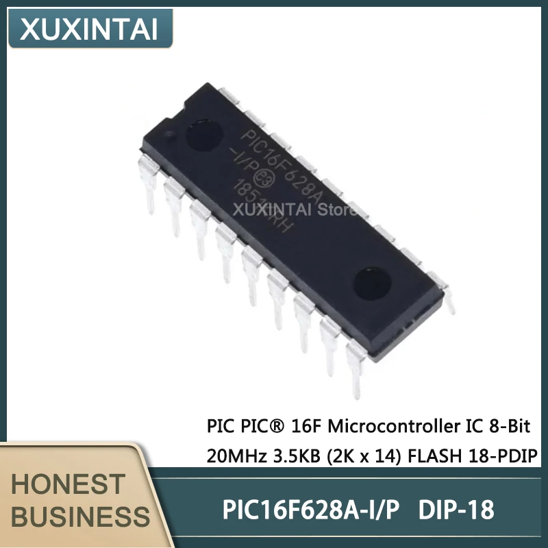 5tk/Palju Uusi Originaal PIC16F628A-I/P PIC16F628A UUS MCU Mikrokontrolleri IC 8-Bitine 20MHz 3.5 KB (2K x 14) FLASH 18-PDIP