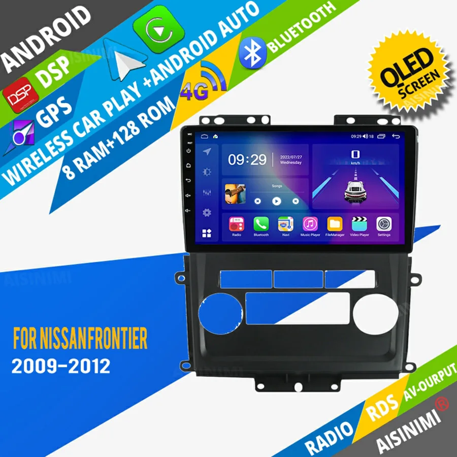AISINIMI Android Auto Dvd Mängija navigatsiooni Nissan Frontier 2009-2012 auto raadio Car Audio Gps Multimeedia Stereo Monitor