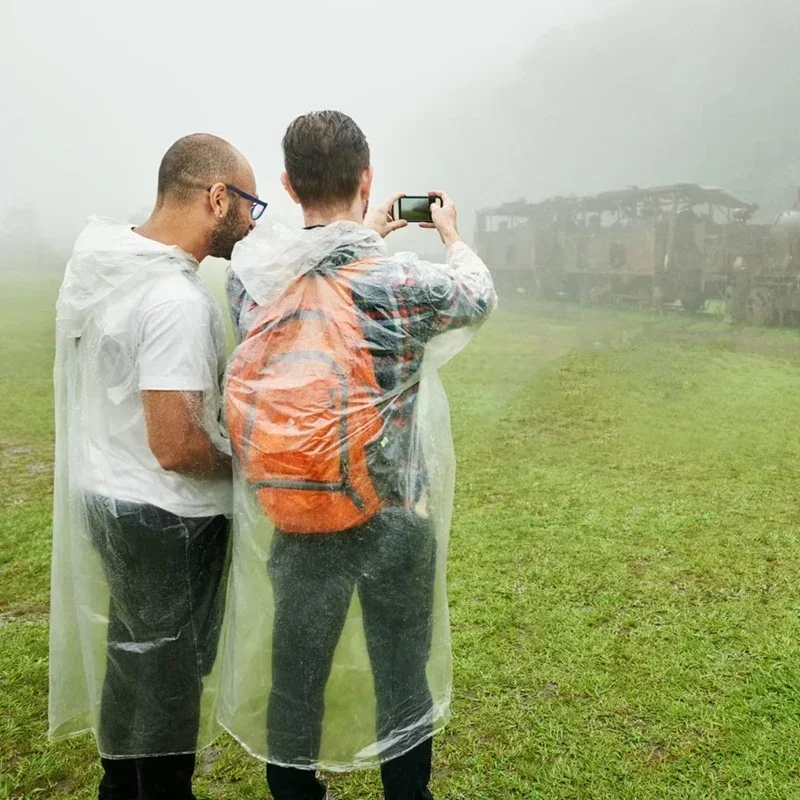 Veekindel Täiskasvanute Riided Avarii Rainwear Mantel Vihma Telkimine Selge 6tk Pontšo Vihmamantel Reisi Kapuuts Ühekordselt Hõlmab