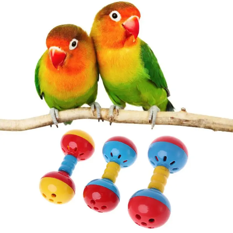 Papagoi lemmikloom Mänguasjad, Interaktiivsed Värviline Pall Kellad Plastist Mänguasi keskmistele ja Linnud, Papagoid Budgies Cockatiels Tilk Laevandus