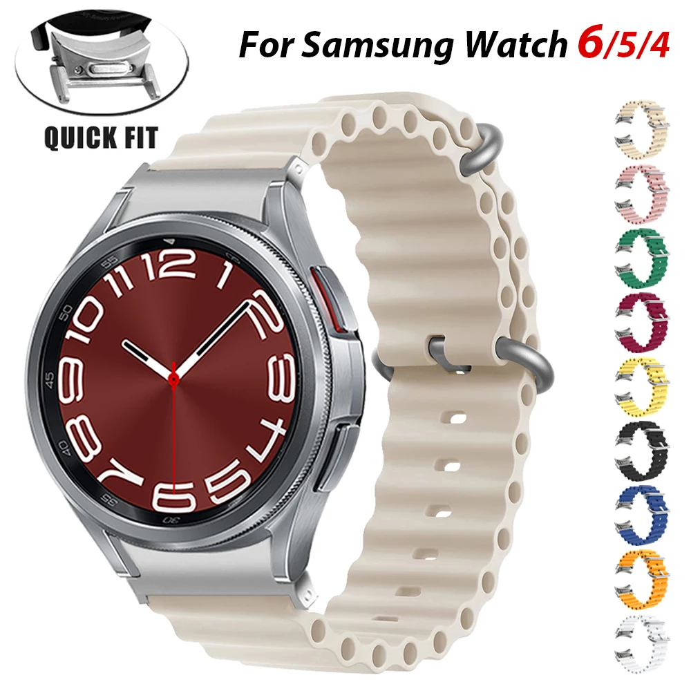 Quick-Fit Ookeani Silikoonist Rihm Samsung Galaxy Watch 6 Classic 47mm 43mm Nr Puudujääke, Sport Bänd Galaxy 4/5/6 40mm 44mm 5Pro 45mm