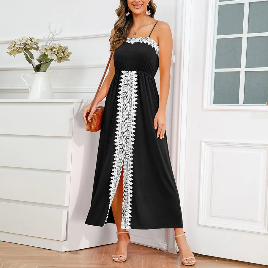 Must Pilduma Vintage Naiste Kleit Eest Partei Boho Suvel Naiste Vabaaja Frock Hallow Elegantsed Daamid Pikk Kleit Õhtul Sünnipäeva Kleit