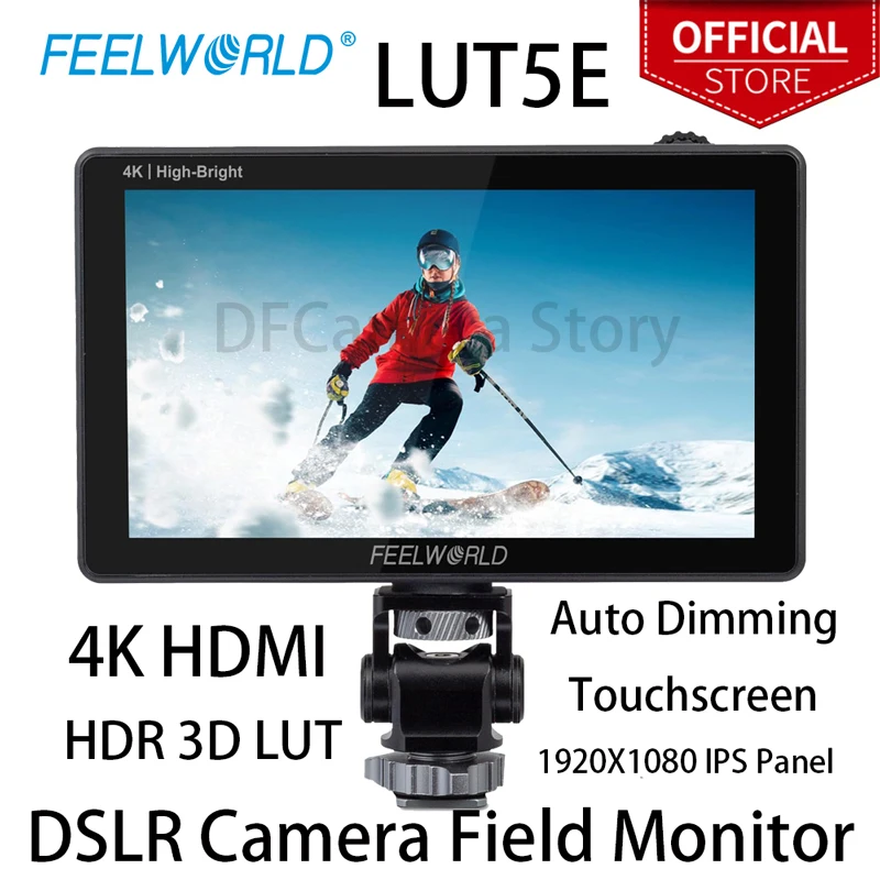 Feelworld LUT5E 1600nits Kõrge Helge DSLR Kaamera Valdkonnas Jälgida Auto Dimm Puutetundlik HDR 3D LUT 4K HDMI 1920*1080 IPS Paneel