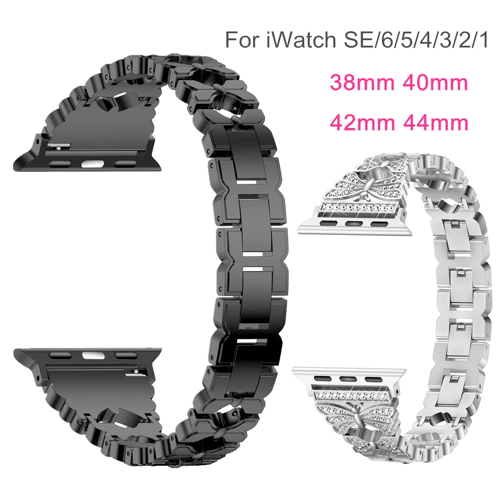 Metal Bände Apple Watch Band 40mm 44mm 38mm 42mm Naiste Mees Roostevabast Terasest Rihm Käepaela eest iWatch Seeria 6/5/4/3/2/1/SE
