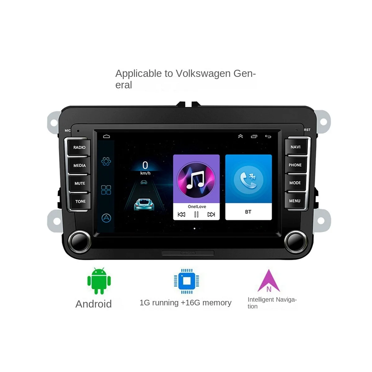 Auto Raadio 7-Tolline 1G + 16G Volkswagen / Volkswagen Istekohti Skoda Golf Passat Multimeedia Mängija