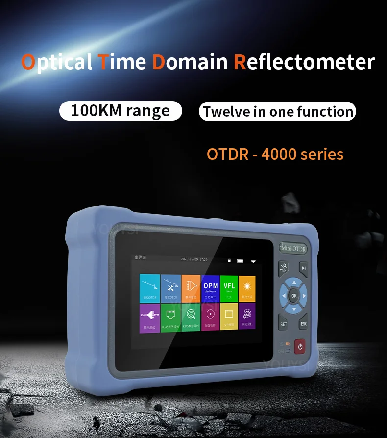 Pro Mini OTDR fiiberoptiliste Reflectometer with12 Funktsioone RAAMSEADUSEGA OOLID OPM Juhul Kaart 26dB forFiber Kaabel Ethernet Tester