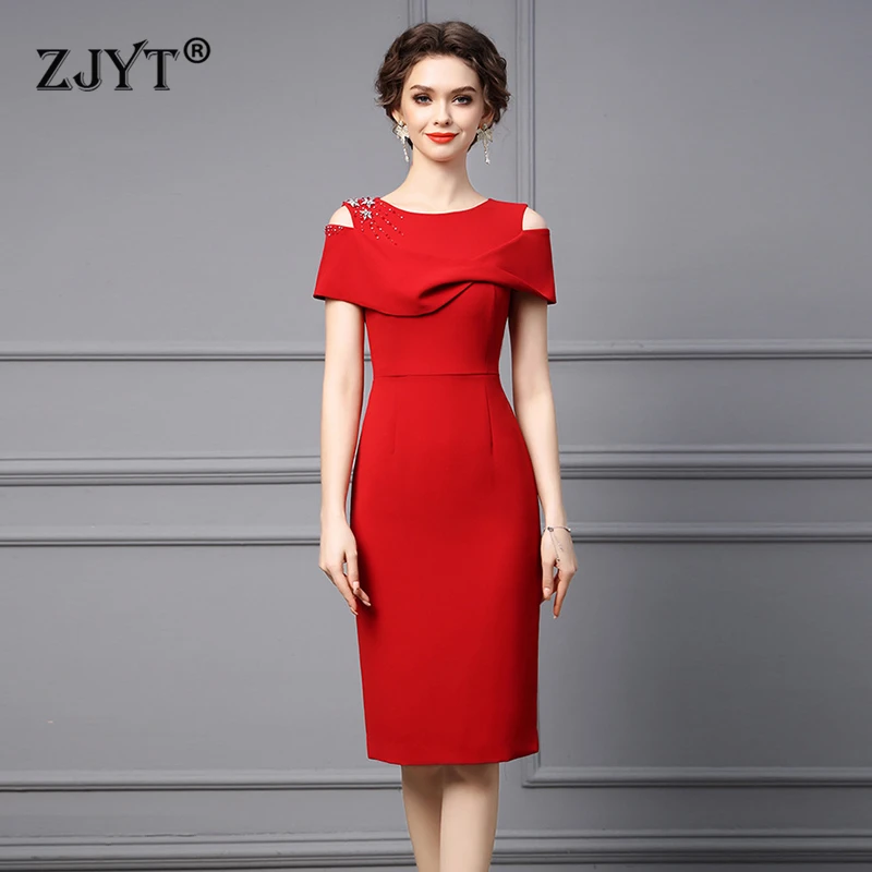 Profileerimine Diamond Red Pool Kleidid Naistele 2023 Elegantne Luksus Õhtul Ballile Vestidos Rüü Suvel Kokteil Maha Õlg