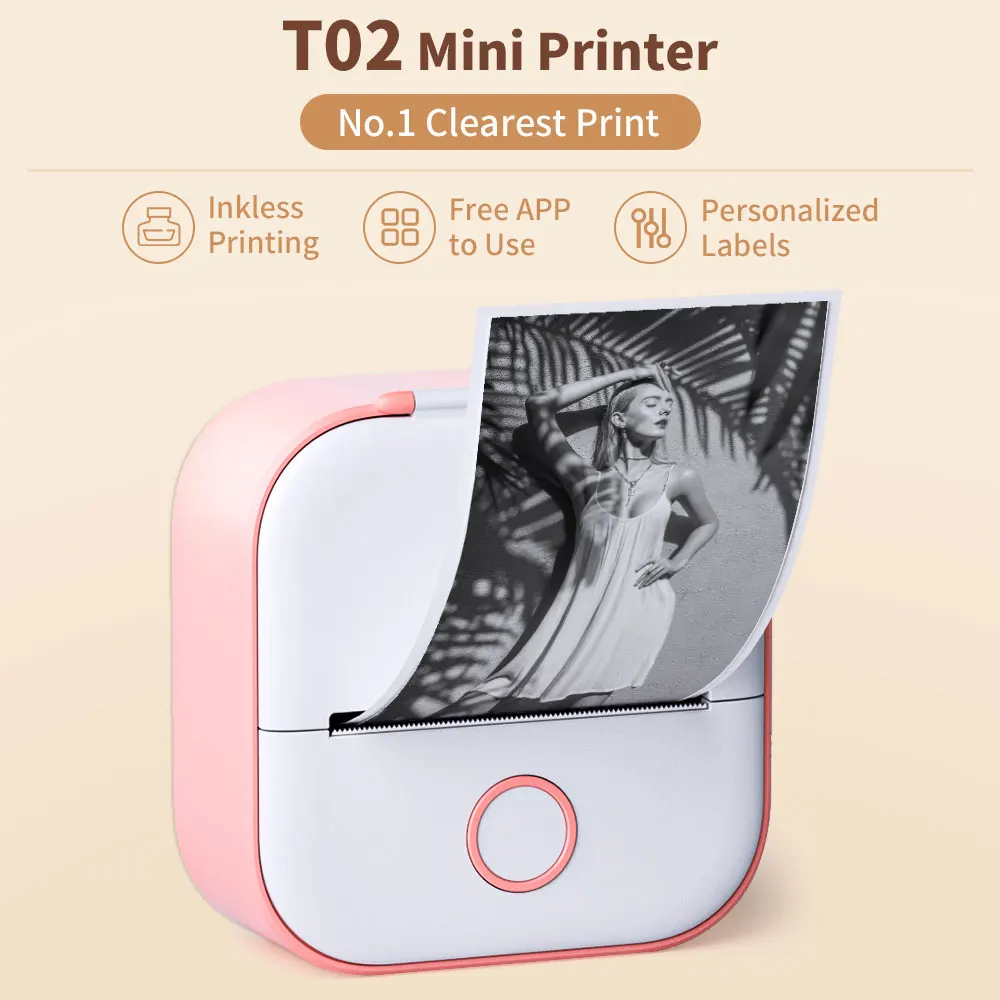 Phomemo Kaasaskantav Mini termoprinteri T02 Mini Tasku Label Printer DIY isekleepuv Kleebis Märgise Masin Erinevate Silt Raamat