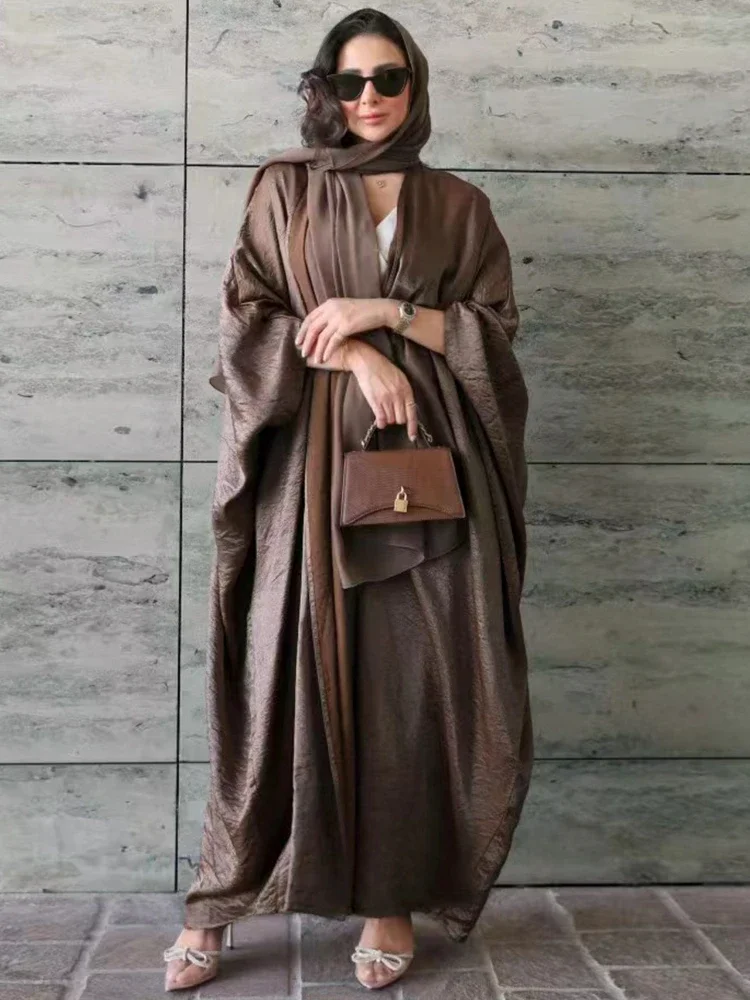 Batwing Abaya Kimono Dubai Luksuslik Jakk Moslemi Pool Kleit Avatud Abayas Naiste türgi Vabaaja Islami Riided Jilbab seal kaftan