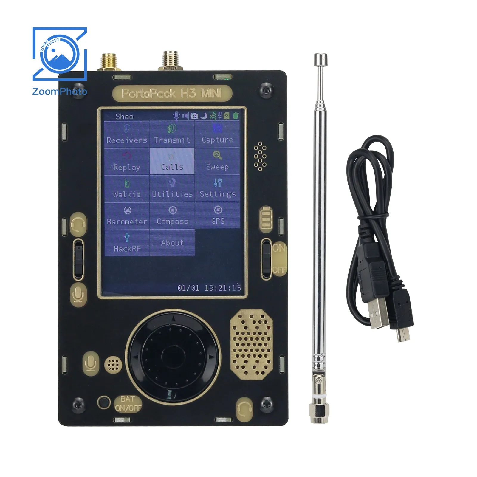 PortaPack H3 SE & HackRF Üks R9 V1.9.1 täisfunktsionaalne SDR Sisseehitatud Baromeeter Kompass GPS Vastuvõtja