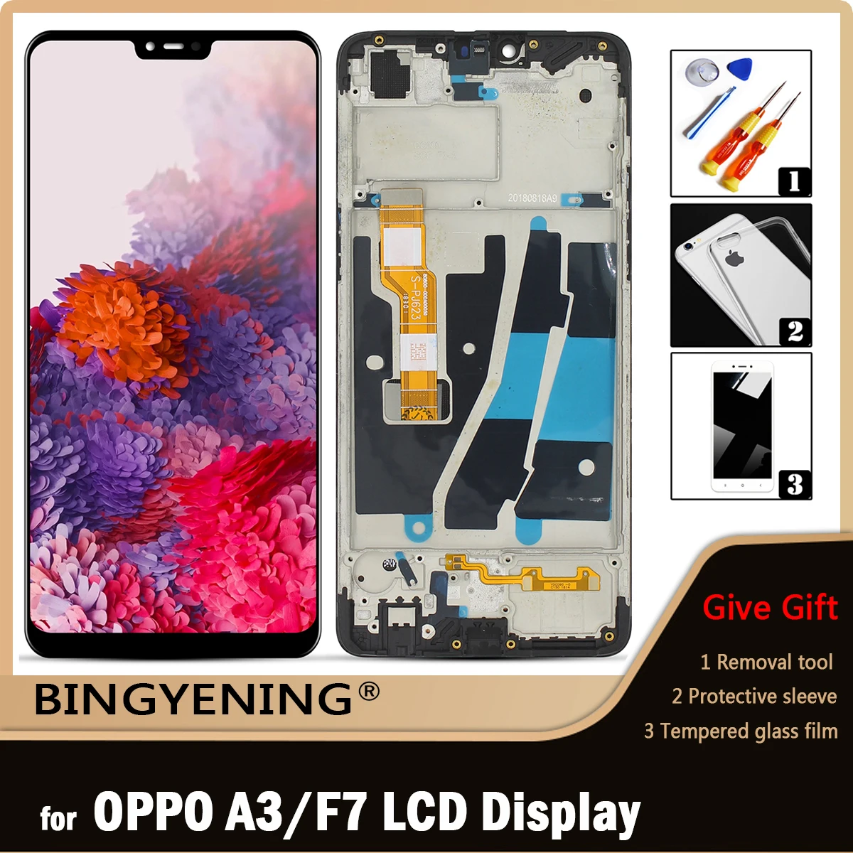 Eest OPPO F7 CPH1819 CPH1821 LCD Ekraan Touch Digitizer Assamblee OPPO A3 PADT00 PADM00 Koos Raami Asendada