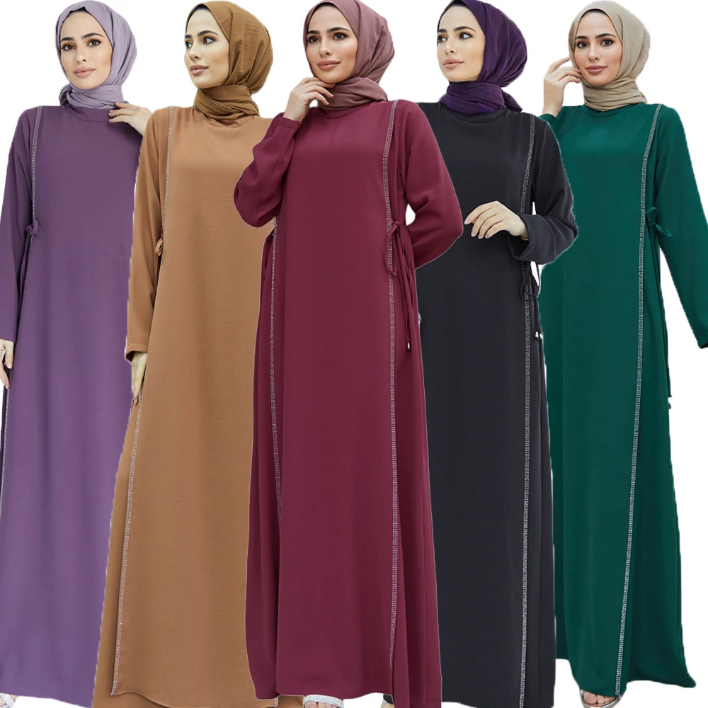 2024 Eid Pool Elegantne Naiste Teemandid Abaya Kaua, Maxi Kleit Türgi Ramadan Seal Kaftan Dubai Islam Femme Araabia Rüü Jalabiya Vestiods