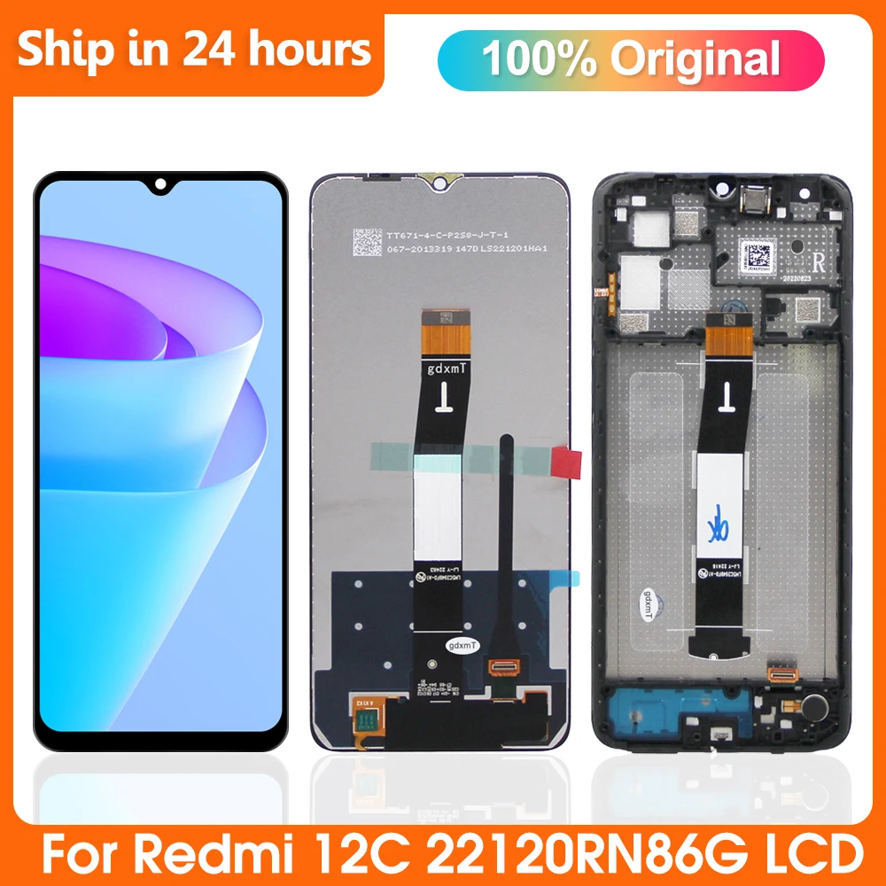 Algne Jaoks Redmi 12C LCD Ekraan, koos Raami,22120RN86G Puutetundlik Digitizer Asembly 6.71