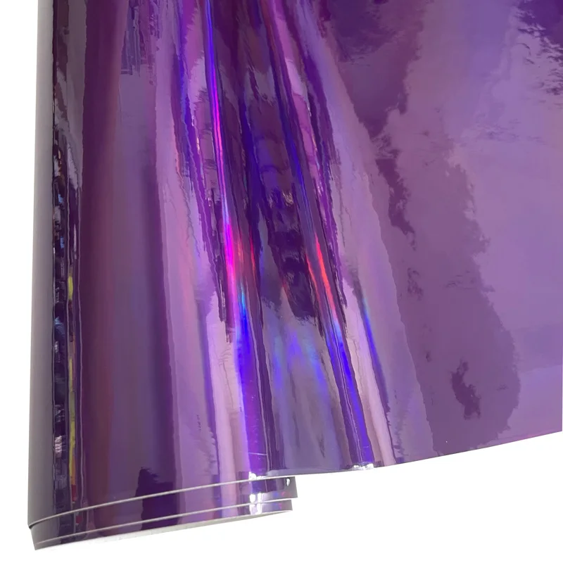 Laser Holograafiline Vikerkaar Chrome Lilla Vinüül Wrap Õhu Mull Vaba Liim Decal Kleebis, Kile Leht DIY