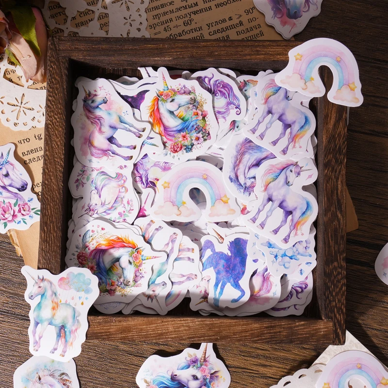 Rainbow Unicorn Teema Kleebised Kollaaž Dekoratiivsed Materjalid Isikupärastatud Scrapbooking Loovust, Esteetilist Journaling Telefoni Silt