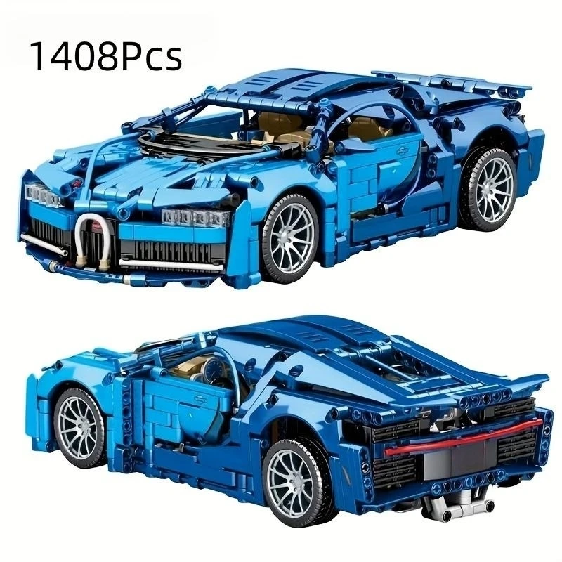 1408 TK Mehaanilised plokid Racing Bugatti kuulsa võidusõidu auto mudelid, mis sobivad lastele ja poisid kokku panna auto mänguasjad