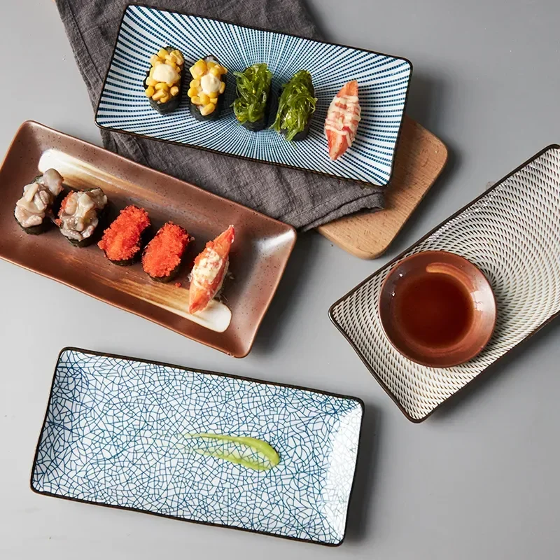 9.8 tolline Jaapani Õhtusöök Keraamiline Plaat Sushi Plaat Kala Õhtusöögid Ristküliku Leibkonna Dinnerware