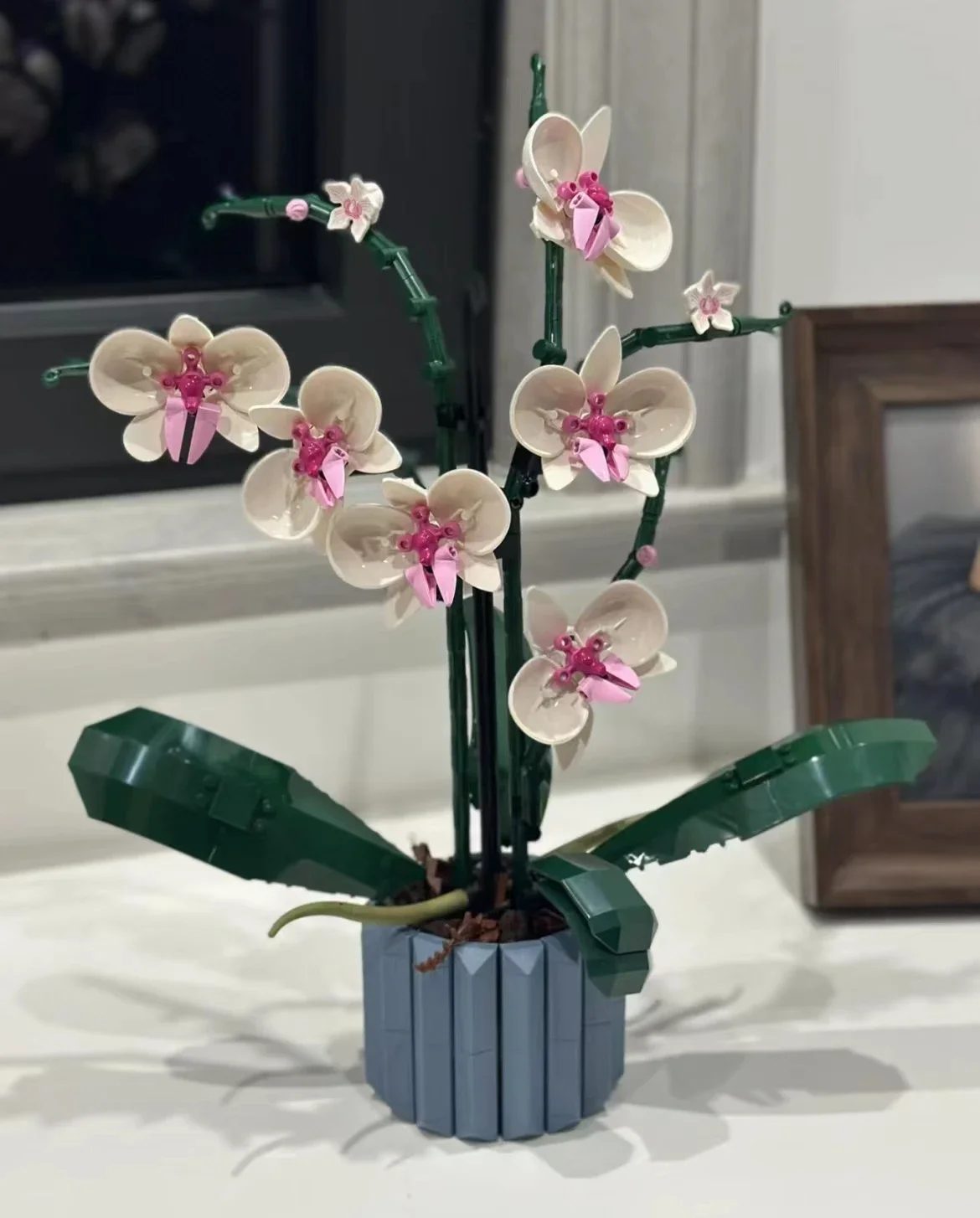 Orhidee ehitusplokid KES 10311 Kimp Liblikas Bonsai Taime Täiskasvanud kokku pandud Mänguasja Tüdrukud Kingitus ystävänpäivä