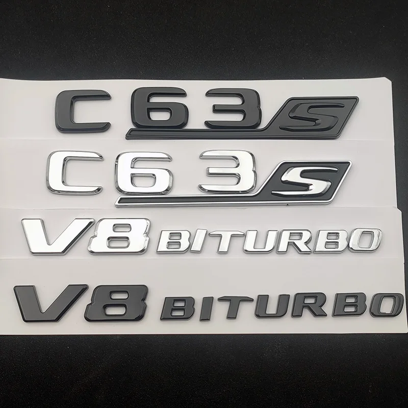 3d ABS Plastikust Tähed Car Styling Pagasiruumi Pääsme C63S Logo Poritiiva Serva V8 BITURBO Embleemi Jaoks Mercedes AMG W205 W204 Auto Tarvikud