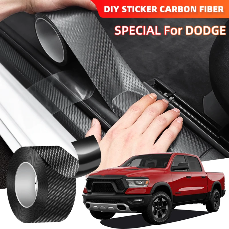 3D Carbon Fiber Auto Kleebis DIY Kleebi Ukse Ribad Dodge Kaliiber Ram 1500 SXT Challenger Caravan Laadija Grand Caravan Reisi