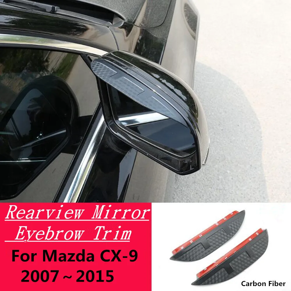 Näiteks Mazda CX-9 CX9 2007-2014 süsinikkiust Rearview Mirror Visiir Kinni Katta Sisekujundus Kilp Kulmu Tarvikud Vihma/Päikese Ilm