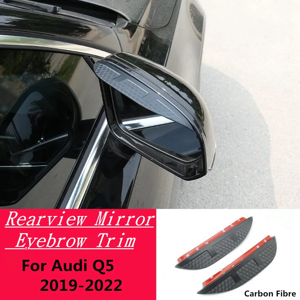 Carbon Fiber Rear View Rearview Mirror Katab Kleebise Sisekujundus Raami Lamp Kilp Kulmu Vihma/Päikese Eest Audi Q5 Q5L 2019 2020 2021 2022