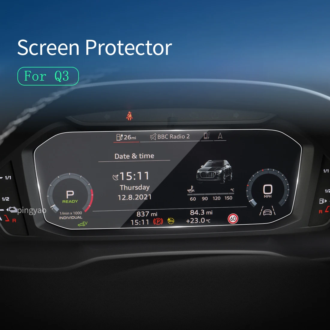 Audi Q3 2023 Auto Kleebised Screen Protector Navigator Carplay Karastatud Klaasist kaitsekile Auto Aksessuaar Auto 10.25 tolli