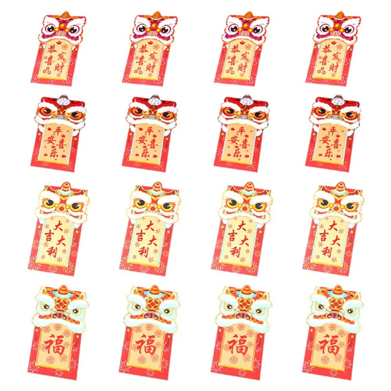 16 Töö Hiina Punane Ümbrik Spring Festival Uus Aasta Õnne, Raha, Ümbrikud Hiina Stiilis Disain Värvikas Ümbrikud