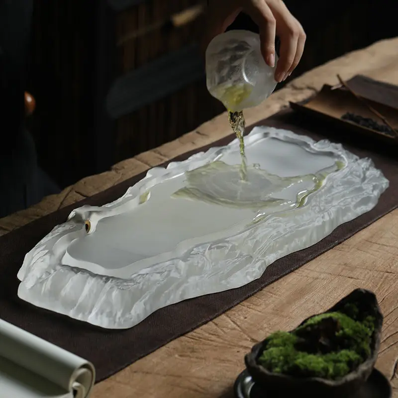 Crystal Glass Tee Tabel Vesi Tee Sahtel Läbipaistva Külmutatud Põletamine Zen Atmosfääri Tee Komplekt